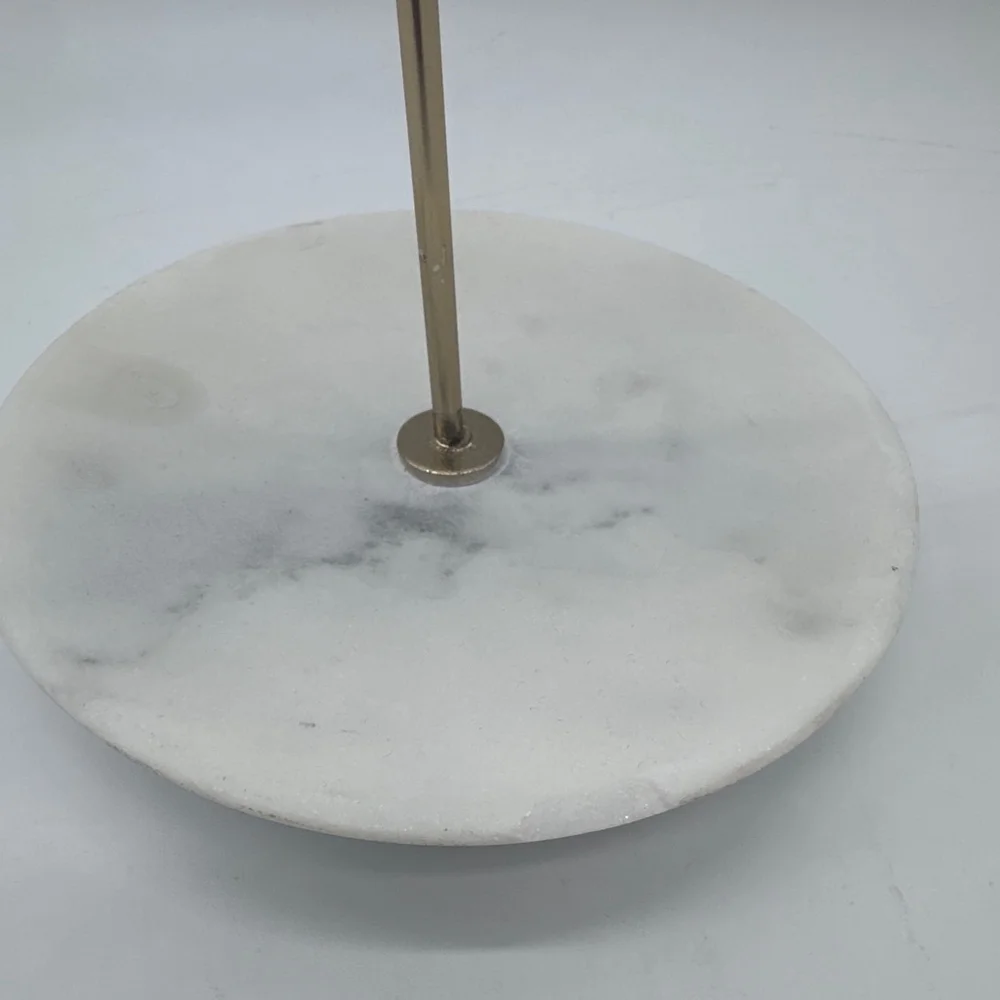 Gold Bow Jewelry Stand with White Marble Base